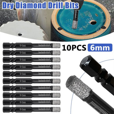 10Pcs 6mm Diamond Drill Bits For Tile Ceramic Marble from B&Q