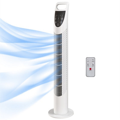White Tower Fan Oscillating 3 Speeds 3 Winds 40W Timer Quiet from B&Q