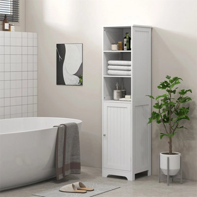 Freestanding Bathroom Tall Cabinet With Adjustable ShelfWhite from B&Q
