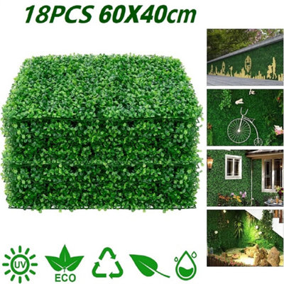 18 Pcs Plant Artificial Mat Wall Hedge Grass Fence Foliage Panel from B&Q