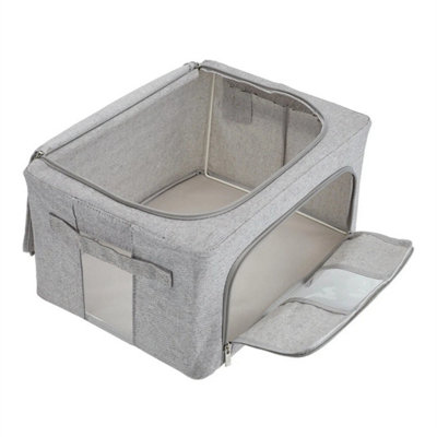  - 2Pcs 100L Thick Fabric Folding Clothes Storage Box With Handle