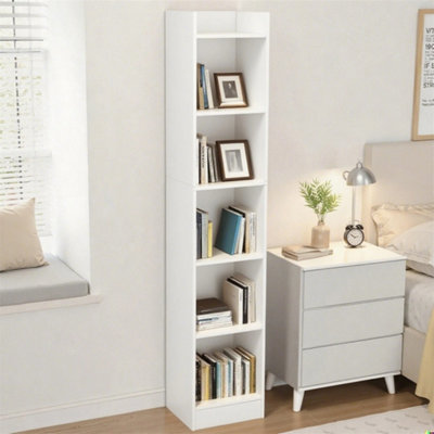 6 Tier Narrow Wooden Storage Bookcase 30X24X152Cm from B&Q