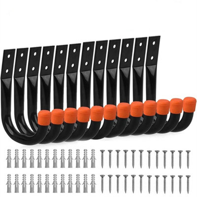 12Pcs Heavy Duty Garage Hooks Wall-Mount Hanging Storage Utility-Hangers from B&Q