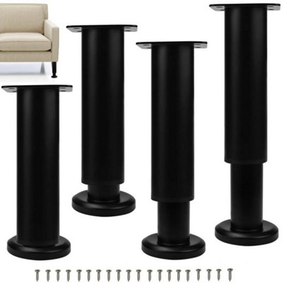 4Pcs Metal Legs Furniture Feet For Sofa Beds Chairs Stools Cabinet TableAdjustable Height 12-18Cm from B&Q