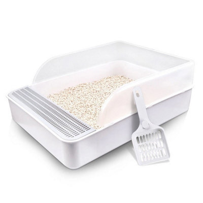 Extra Large Open Cat Litter Tray High Sided Deep Jumbo Rim Pan Box Loo Toilet from B&Q