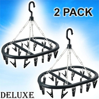 2X 20 Pegs Clothes Socks Hanger Airer Dryer Washing Line Laundry Washing Rack from B&Q