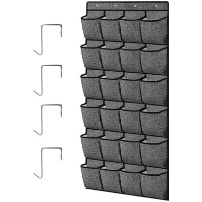 24 Pocket Shoe Holder Organiser Over The Door Hanging Shelf Rack Storage Hook from B&Q