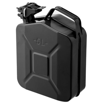 5L Metal Jerry Can Black Fuel Container With Spout from B&Q