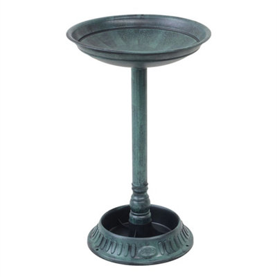 Garden Bird Bath Bowl Planter Outdoor Traditional Green from B&Q