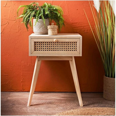 1 Drawer Natural Bedside Table Nightstand Cabinet from B&Q