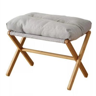 Foldable Underdesk Footstool Padded Rest Seat Pouffe Grey from B&Q
