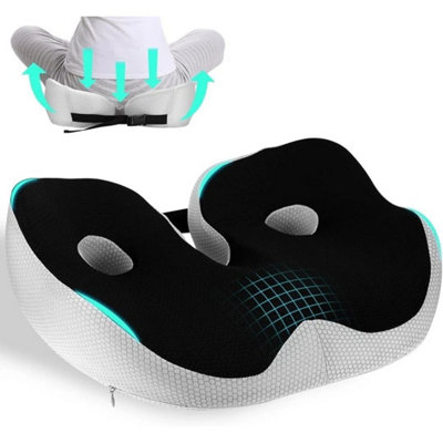 Memory Foam Seat Cushion For Pressure Relief Sciatica And Tailbone Pain Relief from B&Q