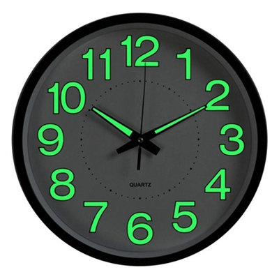  - 12In Luminous Glow In The Dark Silent Wall Clock Home Decor