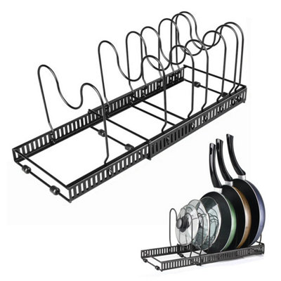 7 Tier Expandable Pan Holder Sink Side Dish Drying Rack Cutlery Plate Draining Board Holder