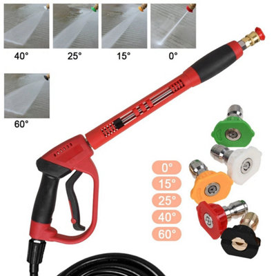  - High Pressure Gun + 5 Nozzle Tips(No Hose) 5000 Psi High Pressure Washer Gun Car Lance Hose Nozzle Tips
