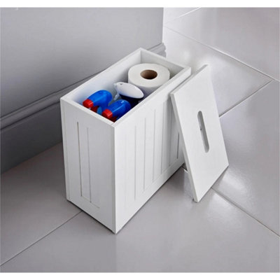 Wooden Slimline Shaker Caddy Multi Purpose Bathroom Toilet Roll Storage from B&Q