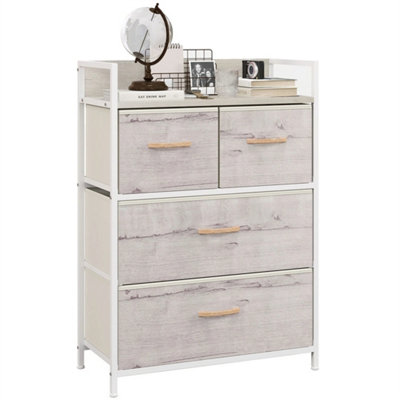 Bedroom Chest Of Drawers 4 Drawer Dresser W/ ShelfNatural from B&Q