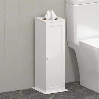 Toilet Tissue Paper Rolls Holder Storage Cabinet Wooden from B&Q