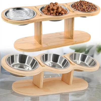 Dog Feeder Raised Cat Bowls Pet Feeding Station from B&Q