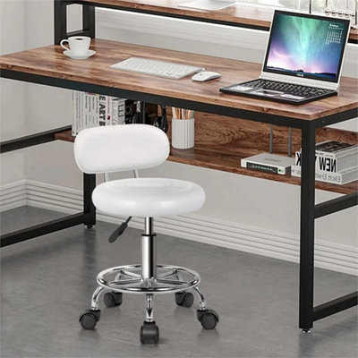 Stool Bar Stools Adjustable Height Kitchen Breakfast Chair With Gas Lift  White With Back from B&Q