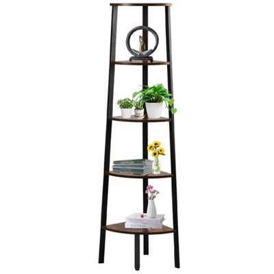 5 Tier Corner Shelf Ladder Shelving Unit Display Bookshelf Hallway from B&Q