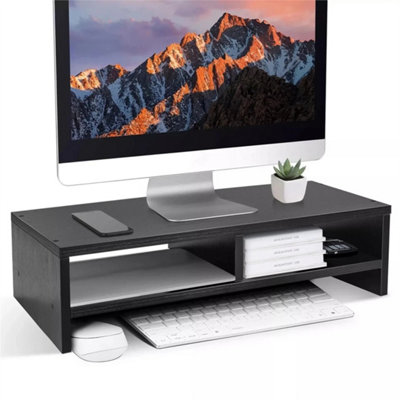 Black Computer Desktop Monitor Stand Laptop Tv Display Screen Shelf Rack Riser from B&Q