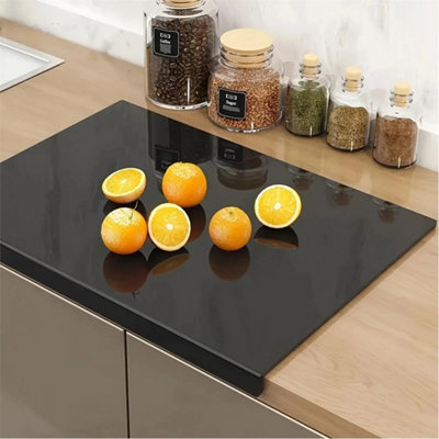 Black Acrylic Cutting Board Non Slip Chopping Board Kitchen from B&Q