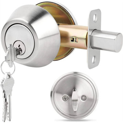 Cylinder Deadbolt Security Door Lock With Key Safe Lock Door Knobs from B&Q