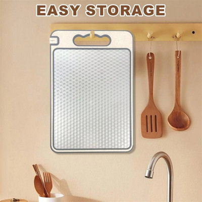Double Sided Cutting Board Stainless Steel Chopping Board Kitchen from B&Q
