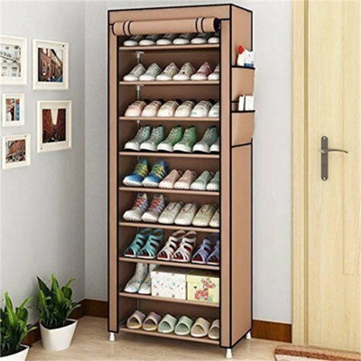 10 Tier Shoe Rack Cabinet Holds 30 Pairs Dustproof from B&Q
