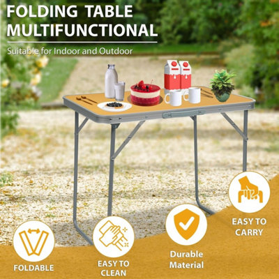  - Indoor Outdoor Wooden Folding Dining Table Camping Picnic Party