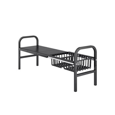 Extendable Sink Shelf Adjustable Under Sink Rack Storage Organiser 1 Tier + 2Pcs Baskets from B&Q