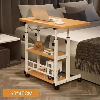  - Yellow 3 Tier Height Adjustable Pc Computer Desk Mobile Overbed Table Laptop Stand Tray