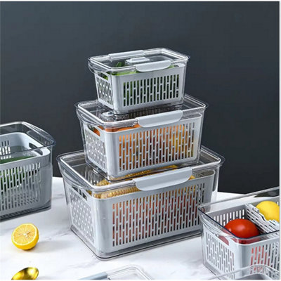 Fridge Organiser Multipurpose Refrigerator Storage Box Fruit Vegetable Organiser from B&Q