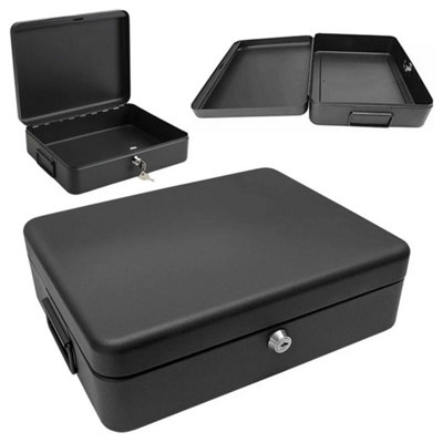 Security Cash Document Storage Safety Deposit Secure Lock Key Safe Box Metal from B&Q