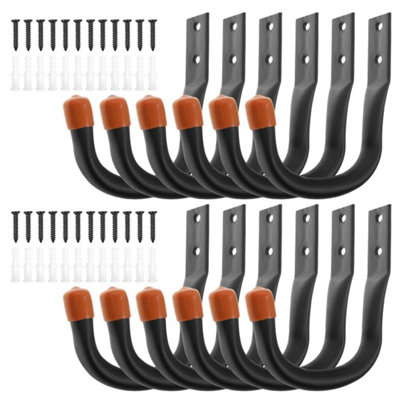  - 12X Heavy Duty Garage Storage Hooks Wall Mount Workshop Organizer 15Kg