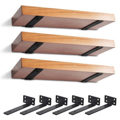 6Pcs Floating Shelf Brackets Heavy Duty Support Bracket L Bracket from B&Q