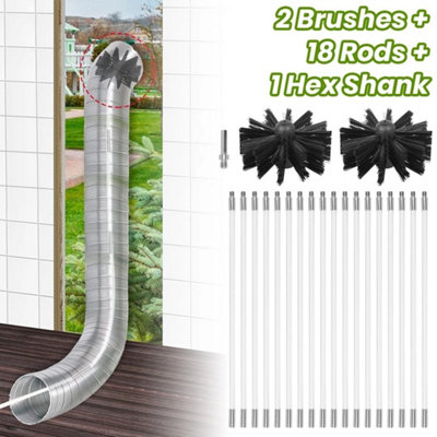  - Flexible Chimney Sweep Set Rotary Cleaning System For Flue Fireplace