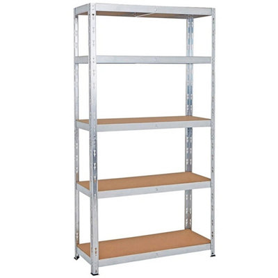  - 5Tier Boltless Garage Storage Shelving Steel Racking Galvanised 180X90X30Cm Ukes