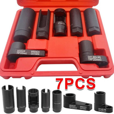  - 7Pcs Oxygen Lambda Sensor Socket Removal Set 22mm/27mm/29mm