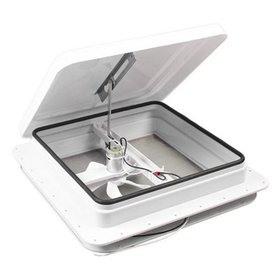  - White 12V Camper Roof Vent Motorhome Shower Hatch Blind 42X42Cm Caravan Skylight