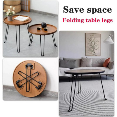4Pcs Folding Table Legs Metal Sturdy Hairpin Legs For Laptop Table Coffee Table from B&Q