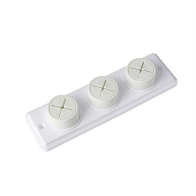 Push In Soft Rubber White 3 Hole Tea Towel Cloth Holder Kitchen Bathroom from B&Q
