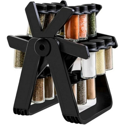 Kitchen Spice Organizer  Rotating Ferris Wheel Rack With 18 Refillable Jars from B&Q