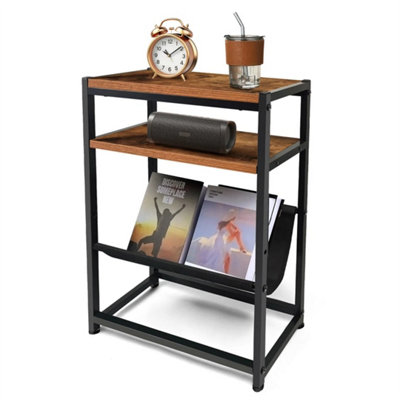 3-Tier Narrow Side Table For Living Room Sofa End Tables With Storage Slim A from B&Q