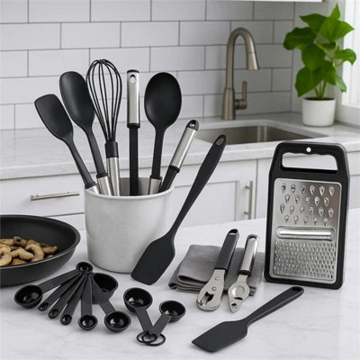 24 Pcs Kitchen Utensils Set Silicone Cooking Nonstick Spatula Turner Spoon Tools from B&Q