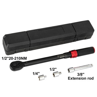  - 1/2" 20-200 Nm +Bits Set (4Pcs) Reversible Adjustable Torque Wrench Set