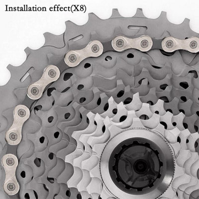 Silver 8 Speed Bicycle Chain 116 Link Stretch Proof Universal For Mtb Road Bike New from B&Q
