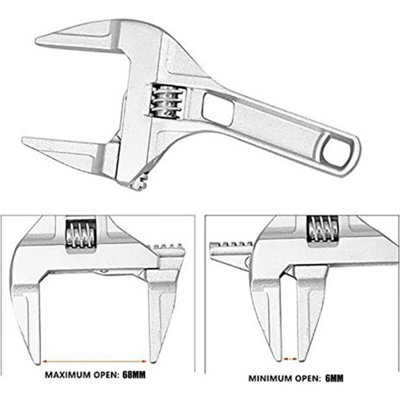 - Extra Wide Opening Jaw Adjustable Spanner Wrench 6mm To 68mm Blue