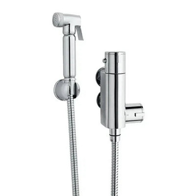  - Chrome Brass Thermostatic Bidet Shattaf Shower Spray Kit Toilet Douche Set